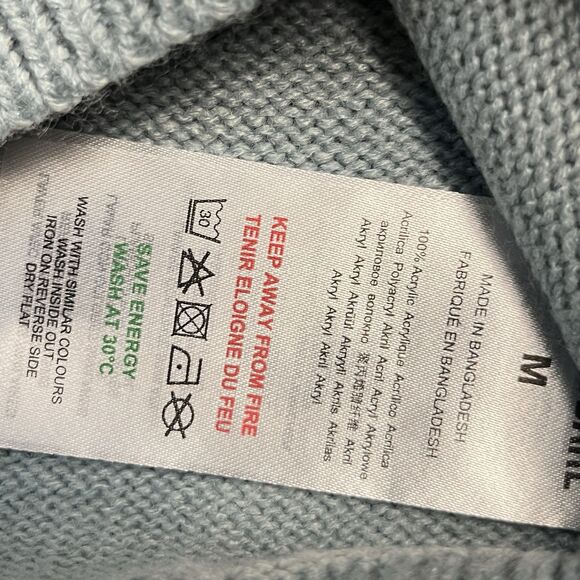 Men’s Vest V Neck Sleeveless Sweater Vest Light Academia Blue Grandpacore Size M - Picture 4 of 7